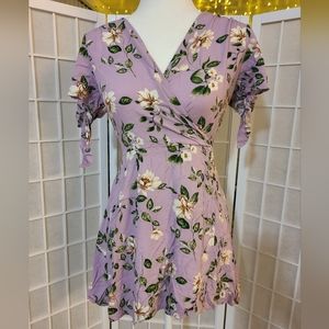 Lilac floral mini dress